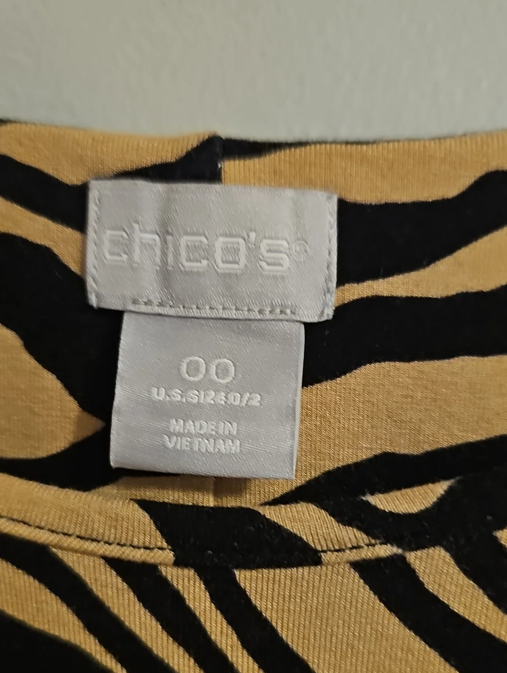 Chico's 00 Sleeveless Zebra-Print Maxi Dress — Tan & Black XS 0-2 - Picture 5 of 6